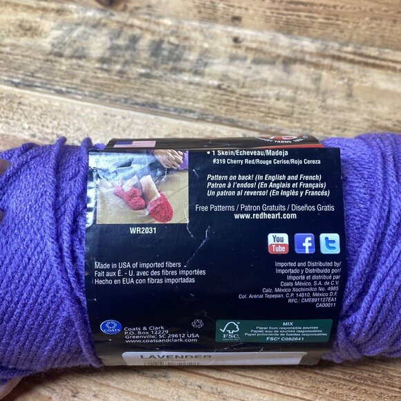 Red Heart-Super Saver , 100% Acrylic , 7oz - 364yd , Lavender, Pack of 1 - Picture 4 of 5